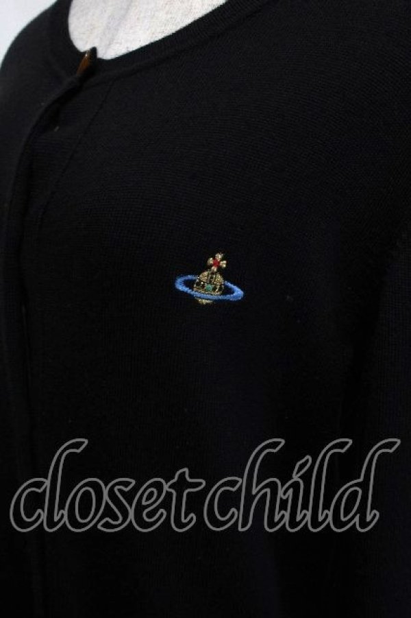 画像3: ヴィヴィアンウエストウッド 中古 / カラーオーブ刺繍ロングカーディガン M 黒  S-26-03-22-025-bl-AS-ZS (3)