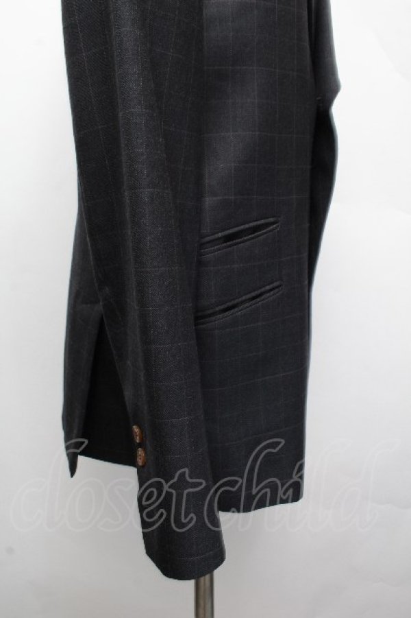 画像4: ヴィヴィアンウエストウッド MAN 中古 / チェックジャケット 50 グレー  S-26-03-22-027-jc-AS-ZS (4)