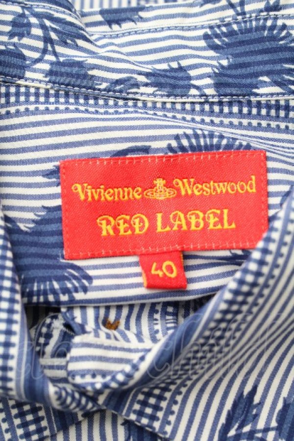 画像4: ヴィヴィアンウエストウッド 中古 / ストライプブラウス 40 ブルー  S-26-03-22-004-bl-AS-ZS (4)