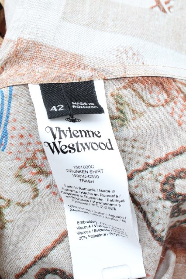 画像7: ヴィヴィアンウエストウッド 中古 / DRUKNEN シャツ 42 ブラウン  S-26-03-22-030-bl-SZ-ZS (7)