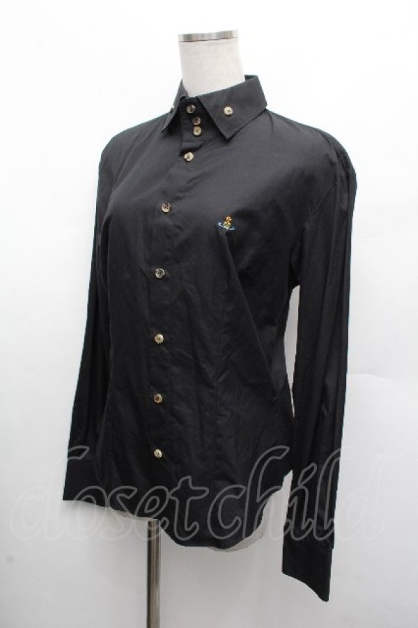 画像2: ヴィヴィアンウエストウッド 中古 / カラーオーブ刺繍ブラウス 44 黒  S-26-03-22-031-bl-AS-ZS (2)