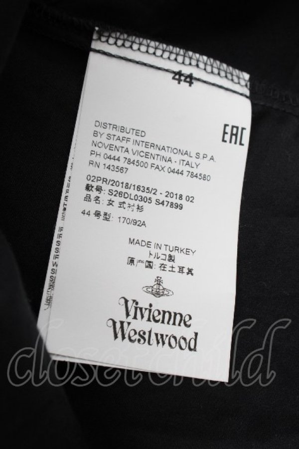 画像6: ヴィヴィアンウエストウッド 中古 / カラーオーブ刺繍ブラウス 44 黒  S-26-03-22-031-bl-AS-ZS (6)