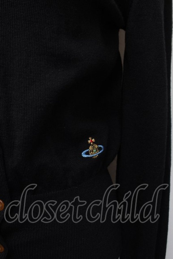 画像2: ヴィヴィアンウエストウッド 中古 / カラーオーブ刺繍カーディガン S 黒  S-26-03-22-035-to-AS-ZS (2)