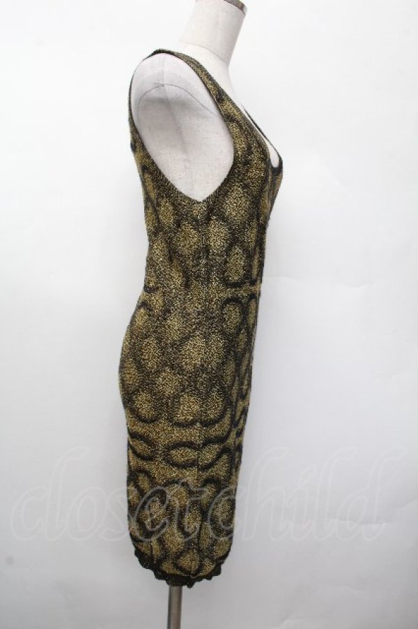 画像3: ヴィヴィアンウエストウッド 中古 / スクイグルノースリーブニット 黒ｘゴールド  S-26-03-22-036-to-YM-ZS (3)