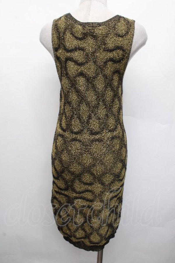 画像4: ヴィヴィアンウエストウッド 中古 / スクイグルノースリーブニット 黒ｘゴールド  S-26-03-22-036-to-YM-ZS (4)