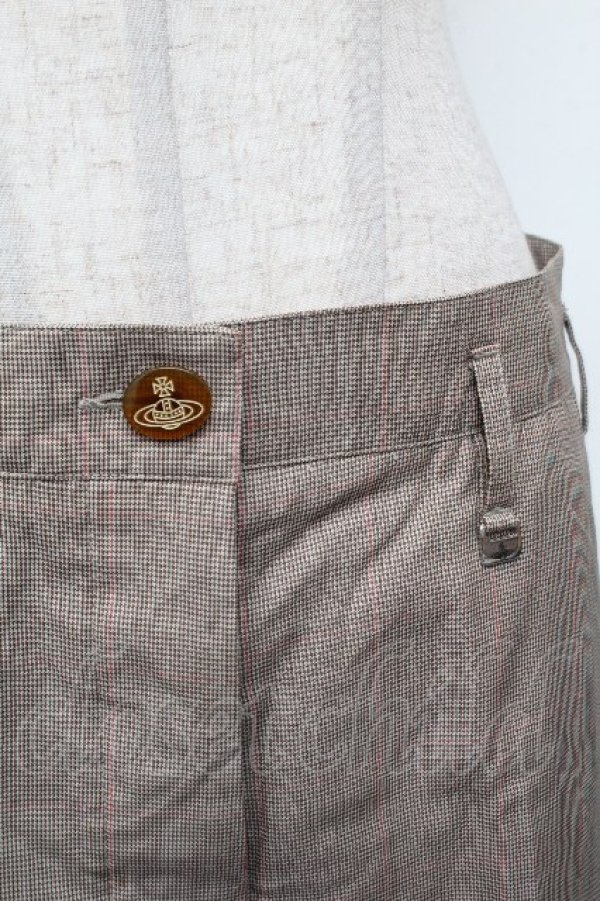 画像2: ヴィヴィアンウエストウッド 中古 / ウィンドーペーンチェックパンツ 38 ベージュ  S-26-03-22-041-pa-HR-ZS (2)