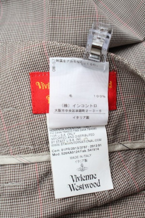 画像7: ヴィヴィアンウエストウッド 中古 / ウィンドーペーンチェックパンツ 38 ベージュ  S-26-03-22-041-pa-HR-ZS (7)