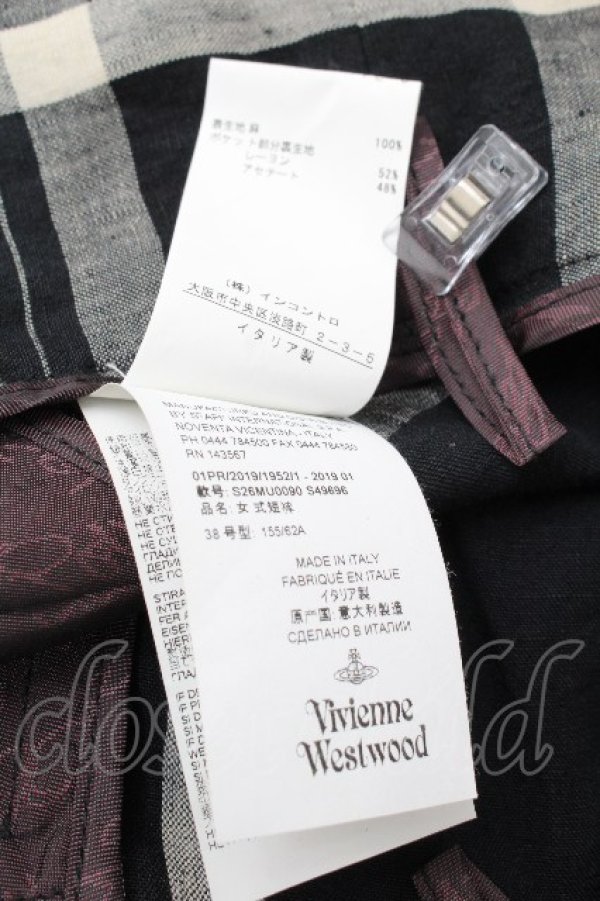 画像5: ヴィヴィアンウエストウッド 中古 / ベルトデザインチェックショートパンツ 38 黒ｘオフ  S-26-03-22-042-pa-AS-ZS (5)