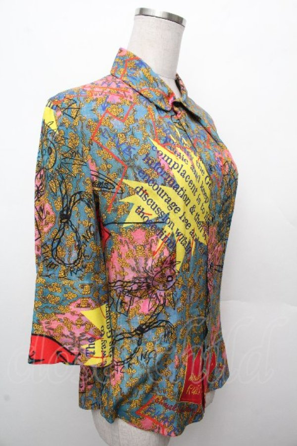 画像3: ヴィヴィアンウエストウッド 中古 / ティーガーデンシャツ 40 ブルー  S-26-03-22-006-bl-SZ-ZS (3)