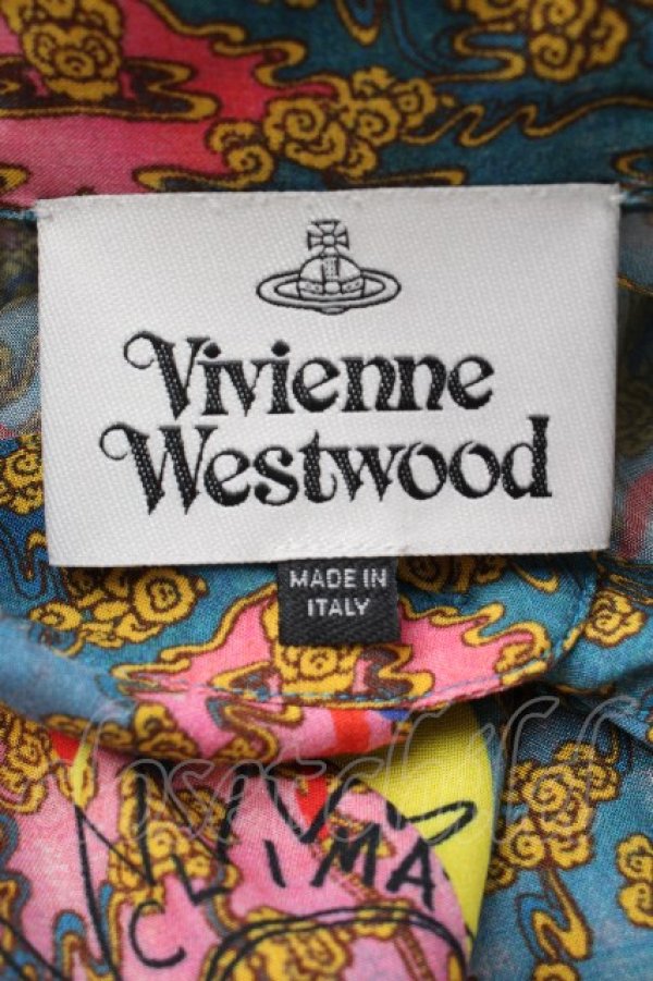 画像4: ヴィヴィアンウエストウッド 中古 / ティーガーデンシャツ 40 ブルー  S-26-03-22-006-bl-SZ-ZS (4)