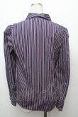 画像2: ヴィヴィアンウエストウッド 中古 / ストライプブラウス 3 ネイビー  S-26-03-22-007-bl-SZ-ZH (2)