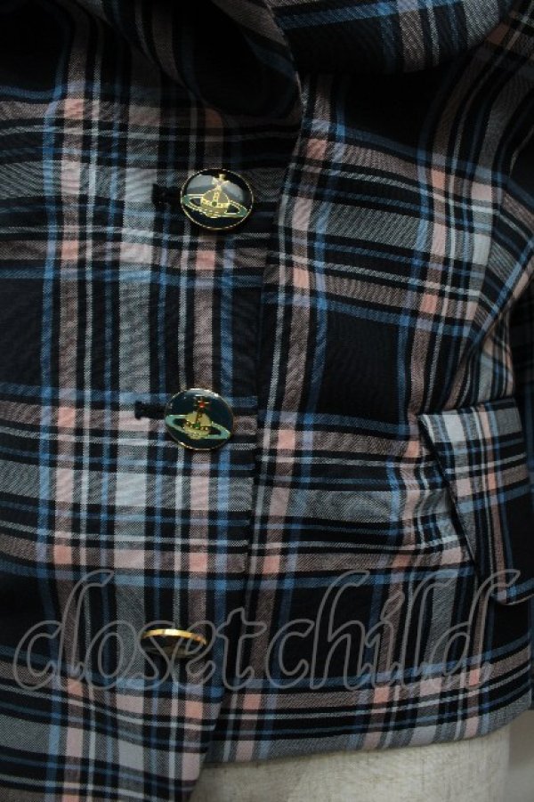 画像2: ヴィヴィアンウエストウッド 中古 / エナメルオーブボタンジャケット 38 ネイビー  S-26-03-22-011-jc-SZ-ZS (2)