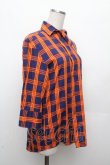 画像3: ヴィヴィアンウエストウッド MAN 中古 / チェックシャツ 46 オレンジｘ紺  S-26-03-22-002-ts-AS-ZH (3)