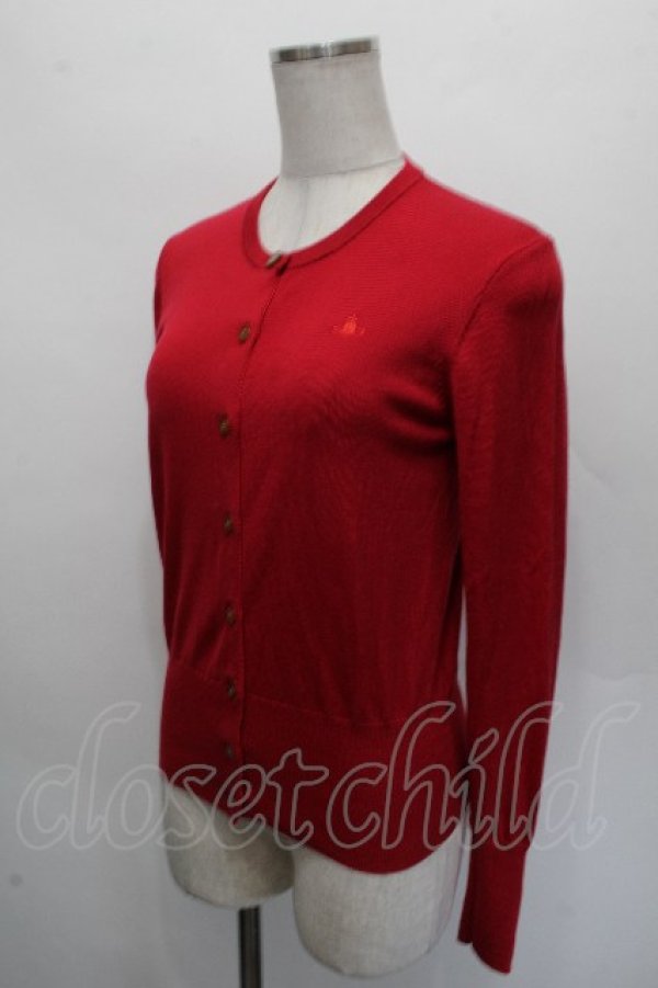 画像3: ヴィヴィアンウエストウッド 中古 / 単色オーブ刺繍カーディガン 2 赤  S-26-03-22-017-to-AS-ZS (3)