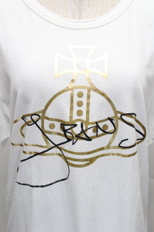 画像3: ANGLOMANIA 中古 / TS/オーブプリントTシャツ L 白  S-26-04-12-027-ts-AS-ZS (3)