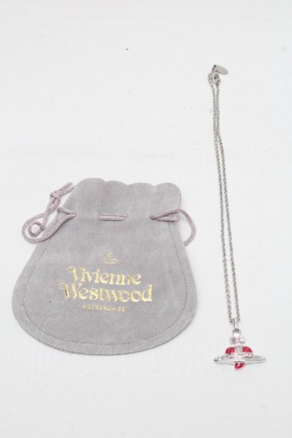 画像4: ヴィヴィアンウエストウッド 中古 / ディアマンテハートスタッドネックレス  ピンク  S-26-04-22-032-nl-AS-ZS (4)