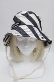 画像2: ヴィヴィアンウエストウッド 中古 / ストライプハット  黒ｘオフ  S-26-04-22-034-ha-AS-ZS (2)