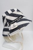 画像3: ヴィヴィアンウエストウッド 中古 / ストライプハット  黒ｘオフ  S-26-04-22-034-ha-AS-ZS (3)