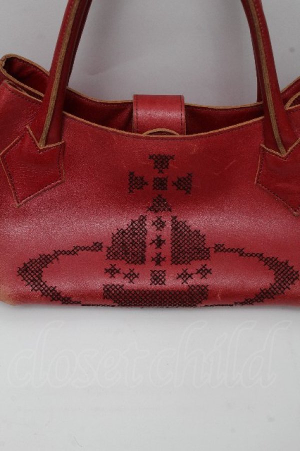 画像4: ヴィヴィアンウエストウッド 中古 / オーブステッチバッグ  赤  S-26-04-22-038-ba-AS-ZS (4)