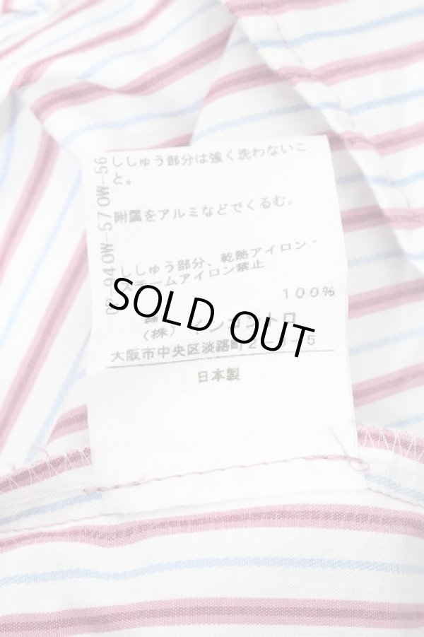 画像5: ヴィヴィアンウエストウッド 中古 / タイフロントブラウス  白ｘ赤ｘブルー  S-26-04-22-043-bl-AS-ZS (5)