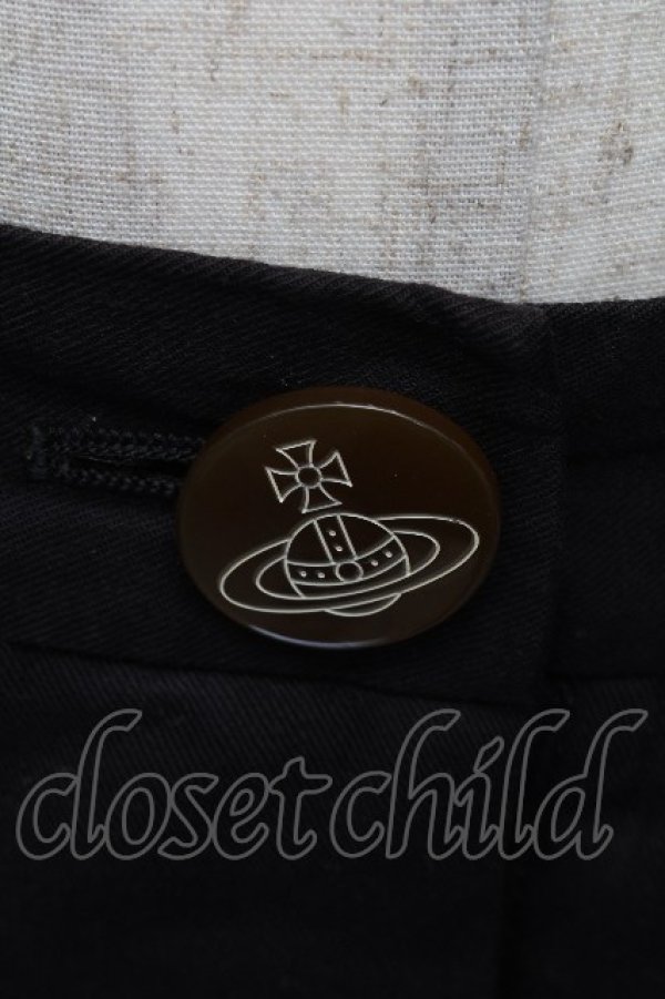 画像3: ヴィヴィアンウエストウッド 中古 / タックハーフパンツ 2 黒  S-26-04-22-047-pa-AS-ZS (3)