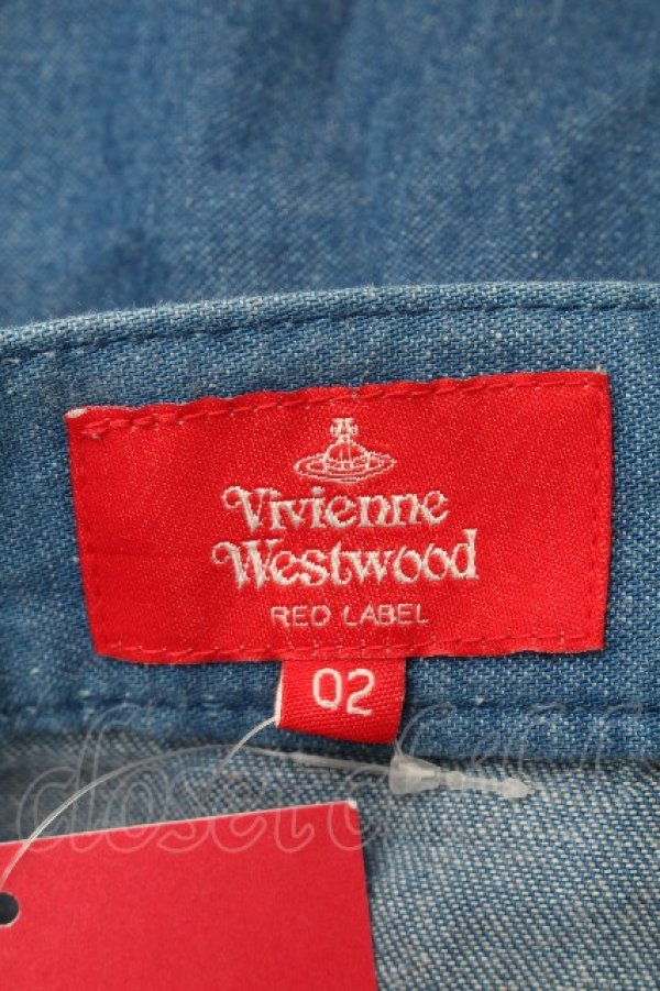 画像4: ヴィヴィアンウエストウッド 中古 / オーブ刺繍デニムハーフパンツ  ブルー  S-26-04-22-048-pa-AS-ZS (4)
