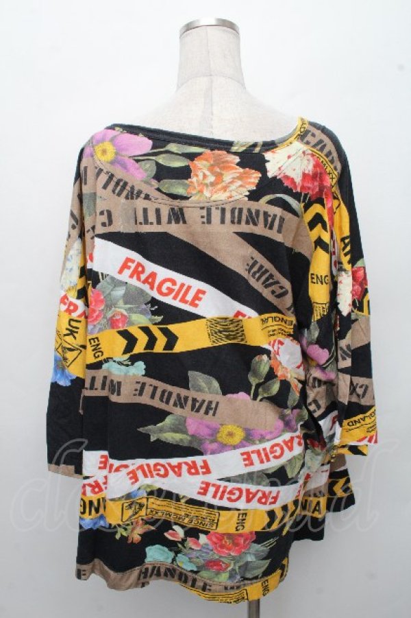 画像2: ANGLOMANIA 中古 / フラワーテープカットソー 38 黒  S-26-04-22-050-to-AS-ZS (2)