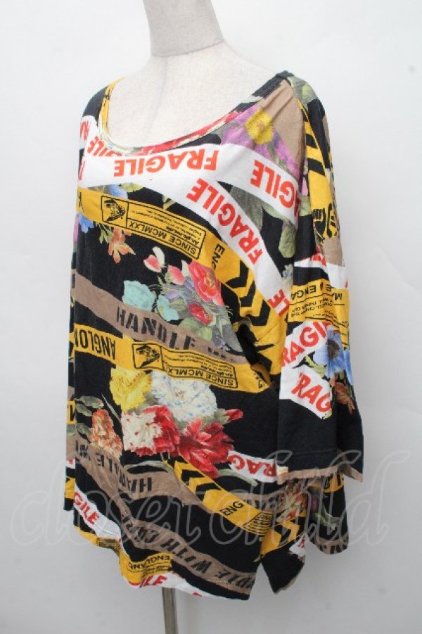 画像3: ANGLOMANIA 中古 / フラワーテープカットソー 38 黒  S-26-04-22-050-to-AS-ZS (3)