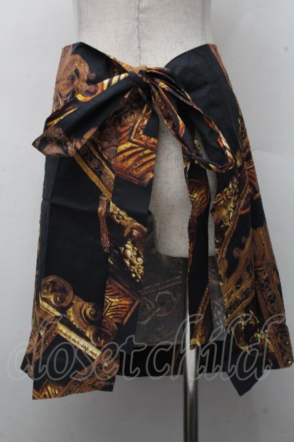 画像2: ヴィヴィアンウエストウッド 中古 / フレームプリントエプロン  黒  S-26-04-22-001-gd-AS-ZS (2)