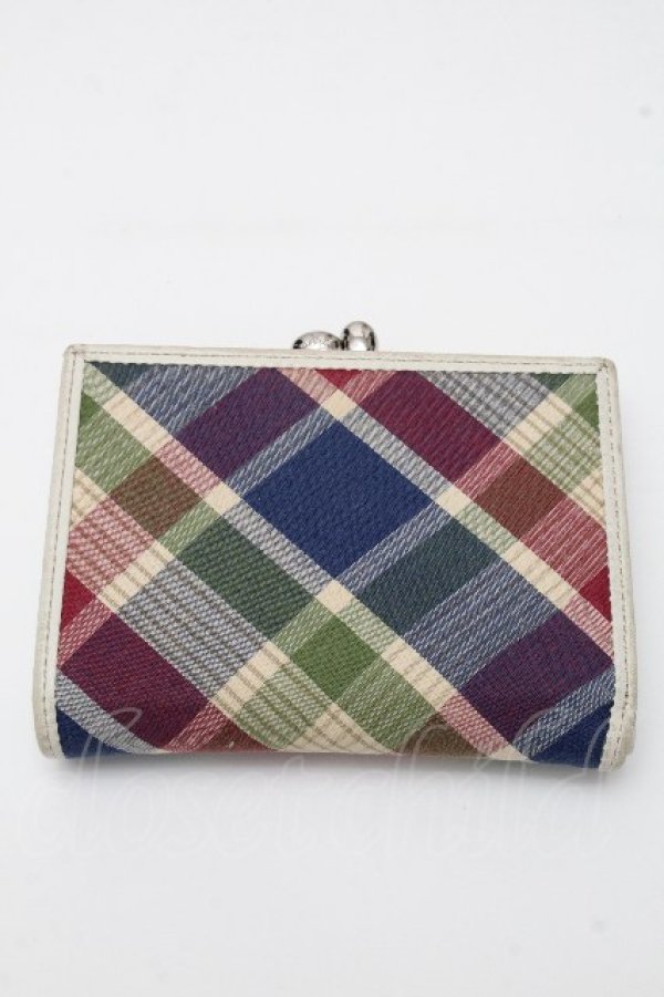 画像2: ヴィヴィアンウエストウッド 中古 / チェック折財布  オフ  S-26-04-22-013-wa-AS-ZS (2)