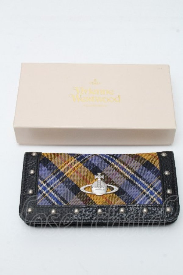 画像4: ヴィヴィアンウエストウッド 中古 / タータンチェックキーケース  青ｘ?  S-26-04-22-015-gd-AS-ZS (4)