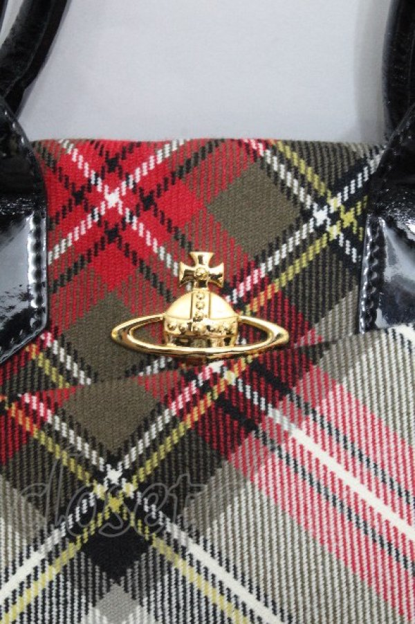 画像4: ヴィヴィアンウエストウッド 中古 / タータンチェックバッグ  白ｘ赤  S-26-04-29-037-ba-AS-ZS (4)
