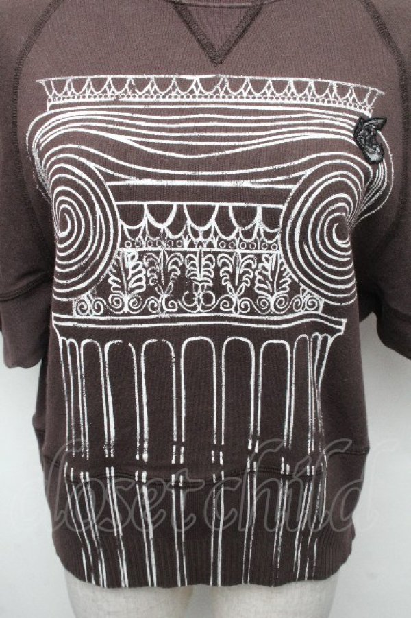 画像3: ANGLOMANIA 中古 / PILLARプリント半袖スウェット S ブラウン  S-26-04-29-041-to-AS-ZS (3)