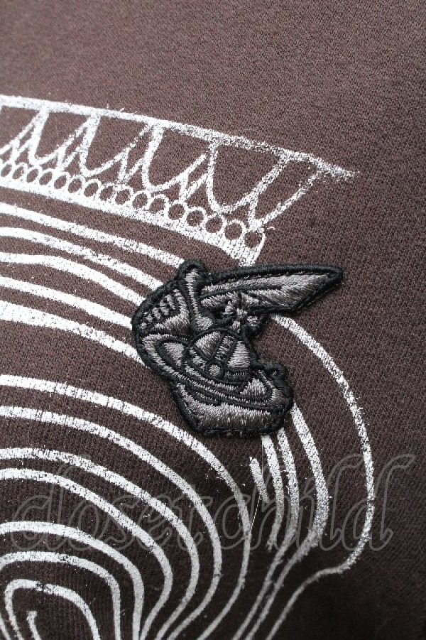 画像4: ANGLOMANIA 中古 / PILLARプリント半袖スウェット S ブラウン  S-26-04-29-041-to-AS-ZS (4)