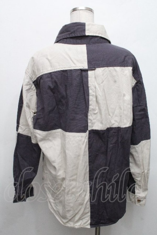 画像2: ヴィヴィアンウエストウッド 中古 / ホース＆ライオンブロッキングシャツ 00 紺ｘオフ  S-26-04-29-047-bl-AS-ZS (2)