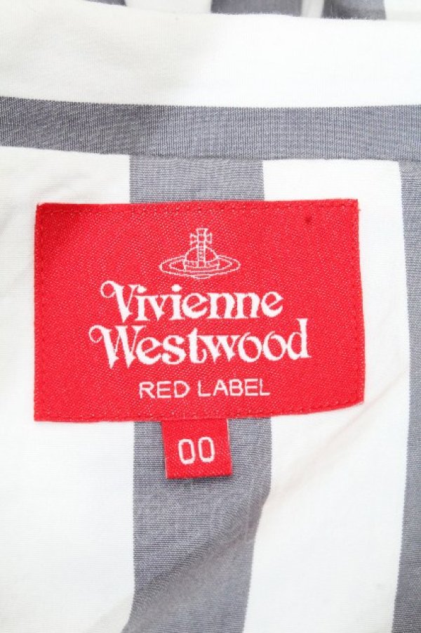 画像4: ヴィヴィアンウエストウッド 中古 / マリンストライプワンピース 00 グレーｘ白  S-26-04-29-054-op-AS-ZS (4)