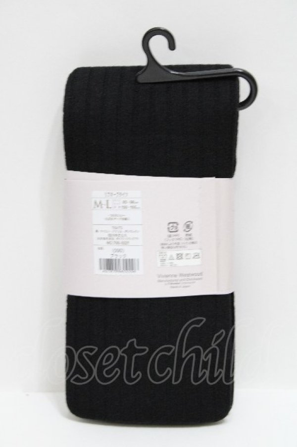 画像2: ヴィヴィアンウエストウッド 中古 / リブオーブタイツ M〜L 黒  S-26-04-29-020-gd-HR-ZS (2)