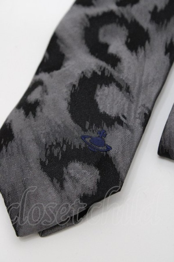 画像3: ヴィヴィアンウエストウッド 中古 / レオパード柄ネクタイ  グレーｘ黒  S-26-04-29-025-gd-AS-ZS (3)