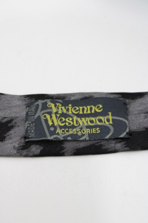 画像4: ヴィヴィアンウエストウッド 中古 / レオパード柄ネクタイ  グレーｘ黒  S-26-04-29-025-gd-AS-ZS (4)