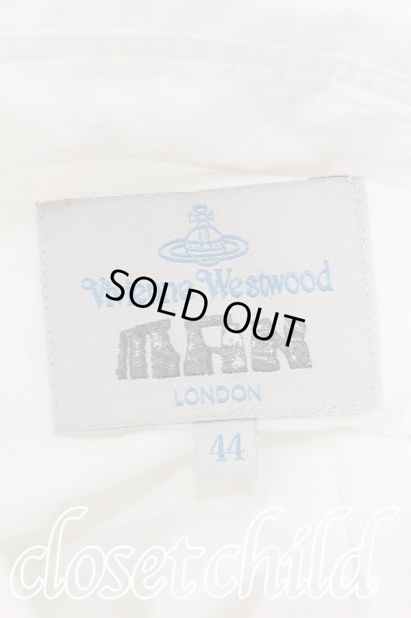画像4: ヴィヴィアンウエストウッド MAN 中古 / オーブ刺繍シャツ 44 白  S-26-06-10-042-bl-AS-ZS (4)