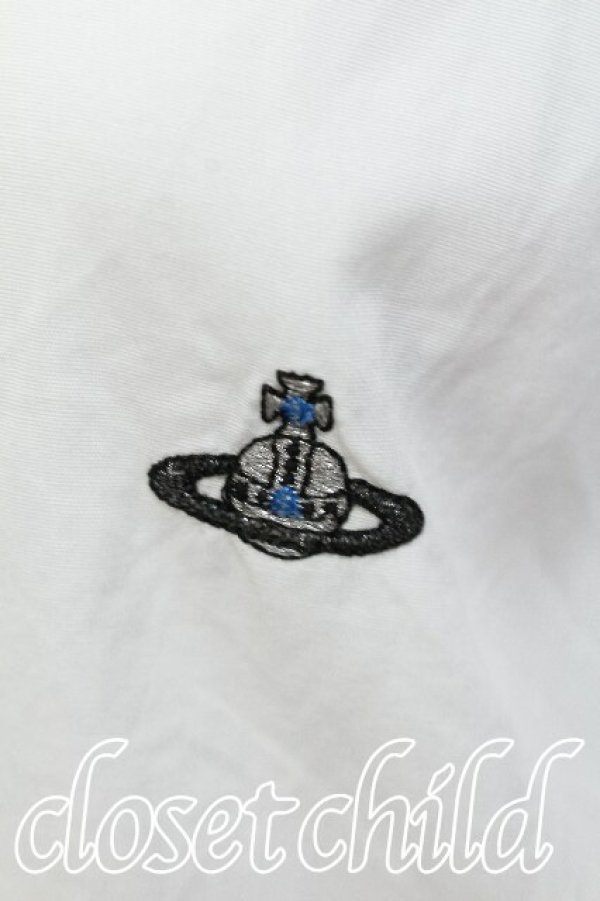 画像3: ヴィヴィアンウエストウッド MAN 中古 / オーブ刺繍シャツ 46 白  S-26-06-10-043-bl-AS-ZS (3)