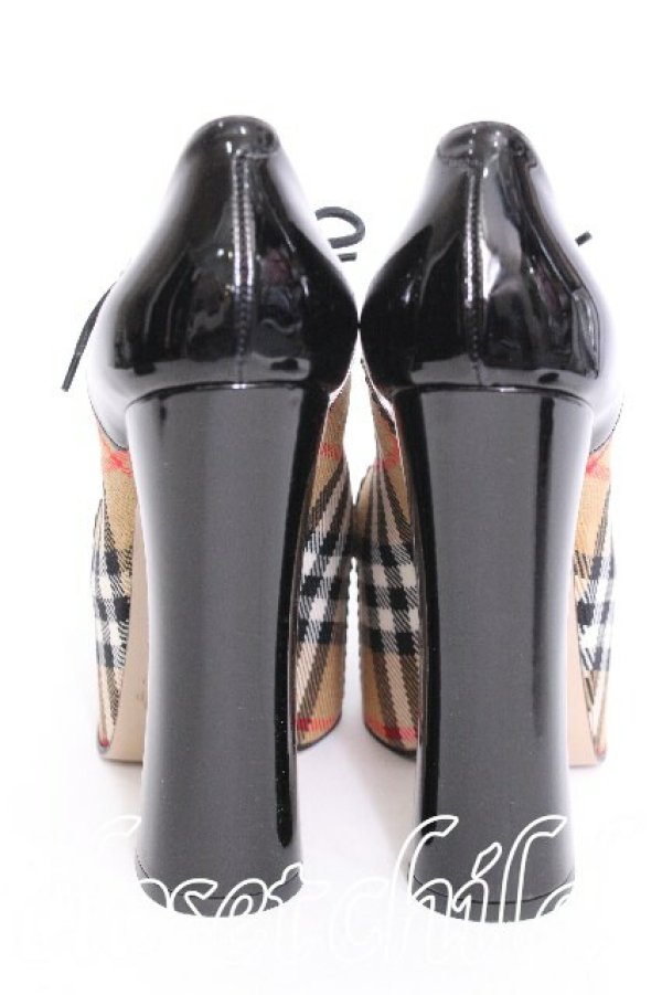 画像3: ヴィヴィアンウエストウッド 中古 / ｘBURBERRY エレベーテッドコートシューズ 38 1/2 黒ｘブラウン  S-26-06-10-025-sh-AS-ZS (3)