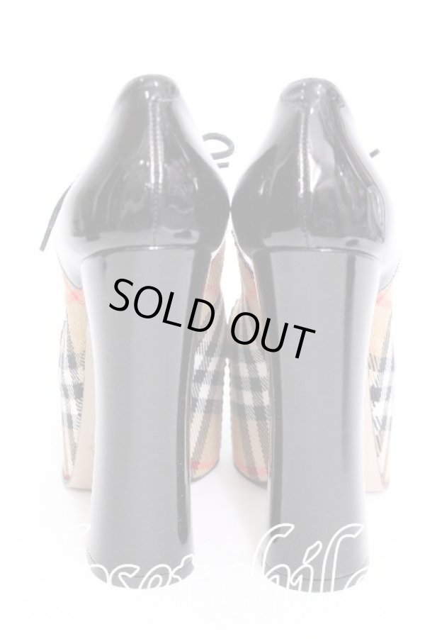 画像3: ヴィヴィアンウエストウッド 中古 / ｘBURBERRY エレベーテッドコートシューズ 38 1/2 黒ｘブラウン  S-26-06-10-025-sh-AS-ZS (3)
