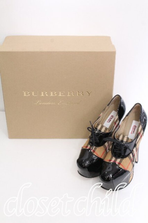 画像5: ヴィヴィアンウエストウッド 中古 / ｘBURBERRY エレベーテッドコートシューズ 38 1/2 黒ｘブラウン  S-26-06-10-025-sh-AS-ZS (5)