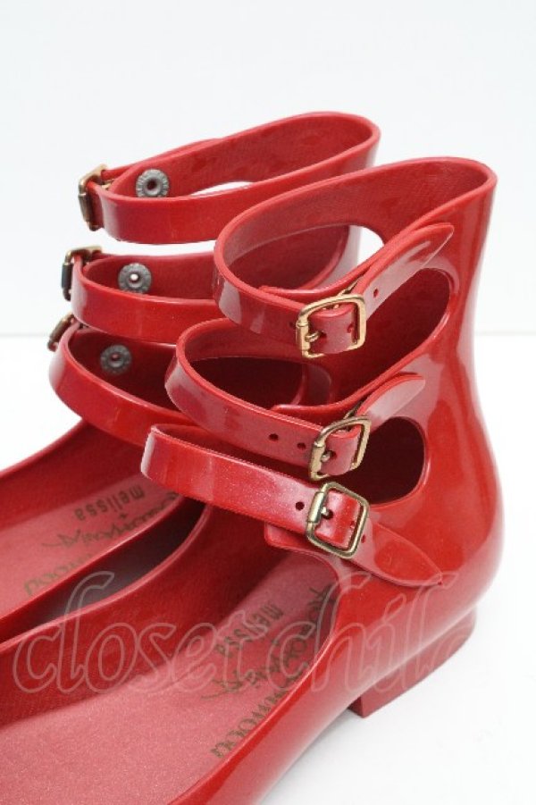 画像4: ヴィヴィアンウエストウッド 中古 / ANGLOMANIA×melissa Ballerinaシューズ 23.5 赤  S-26-06-21-027-sh-AS-ZS (4)
