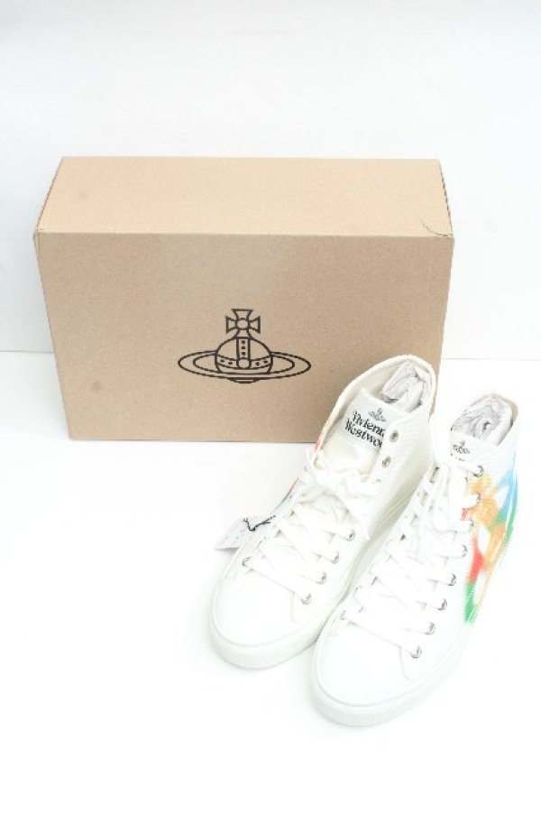 画像5: ヴィヴィアンウエストウッド MAN 中古 / PLIMSOLL HI TOPスニーカー 40 白  S-26-06-21-029-sh-AS-ZS (5)