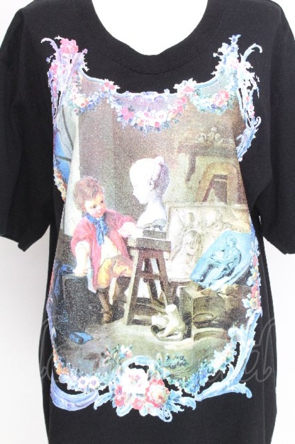 画像3: ヴィヴィアンウエストウッド MAN 中古 / 絵画ptTシャツ 48 ブラック  S-26-06-28-035-ts-SZ-ZS (3)