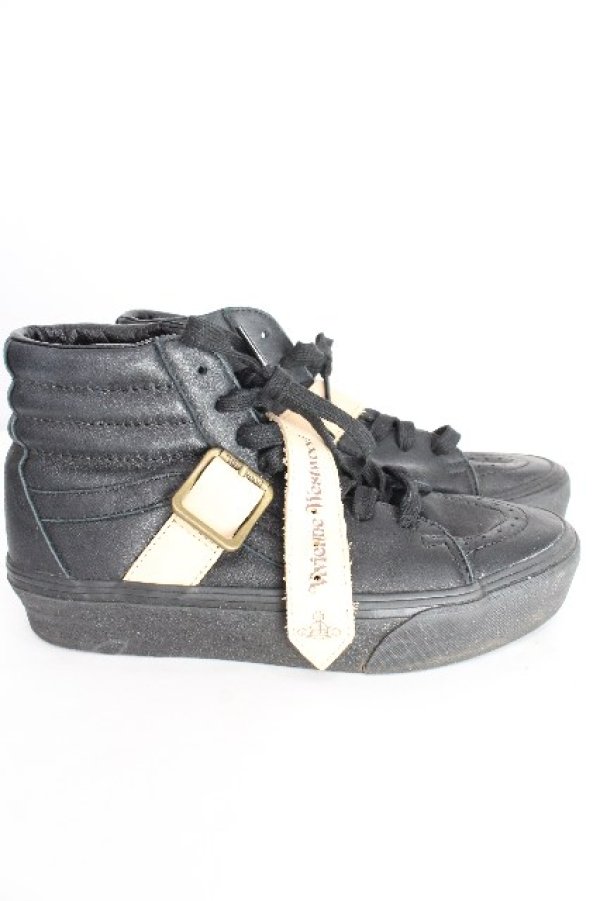 画像3: ヴィヴィアンウエストウッド 中古 / ｘVANS　Sk8-Hiスニーカー 24.5 黒  S-26-07-26-010-sh-AS-ZS (3)