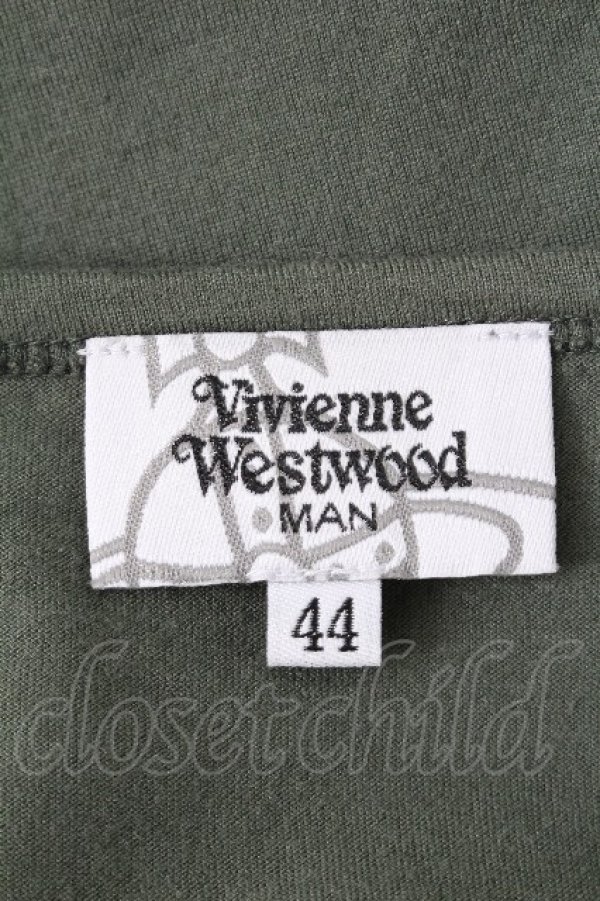 画像4: ヴィヴィアンウエストウッド MAN 中古 / フリーダムファイタークラシック半袖Tシャツ 44 カーキ  S-26-08-16-028-ts-AS-ZS (4)