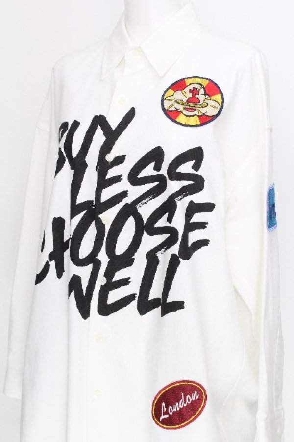 画像3: ヴィヴィアンウエストウッド 中古 / BUY LESS CHOOSE WELLビッグクラシックシャツ 00 白  S-26-08-16-037-co-AS-ZS (3)